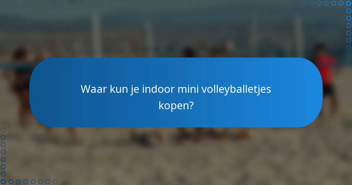 Waar kun je indoor mini volleyballetjes kopen?