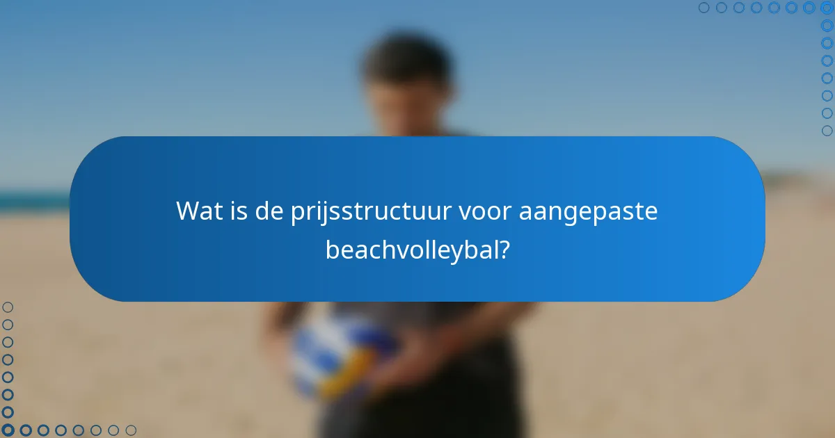 Wat is de prijsstructuur voor aangepaste beachvolleybal?