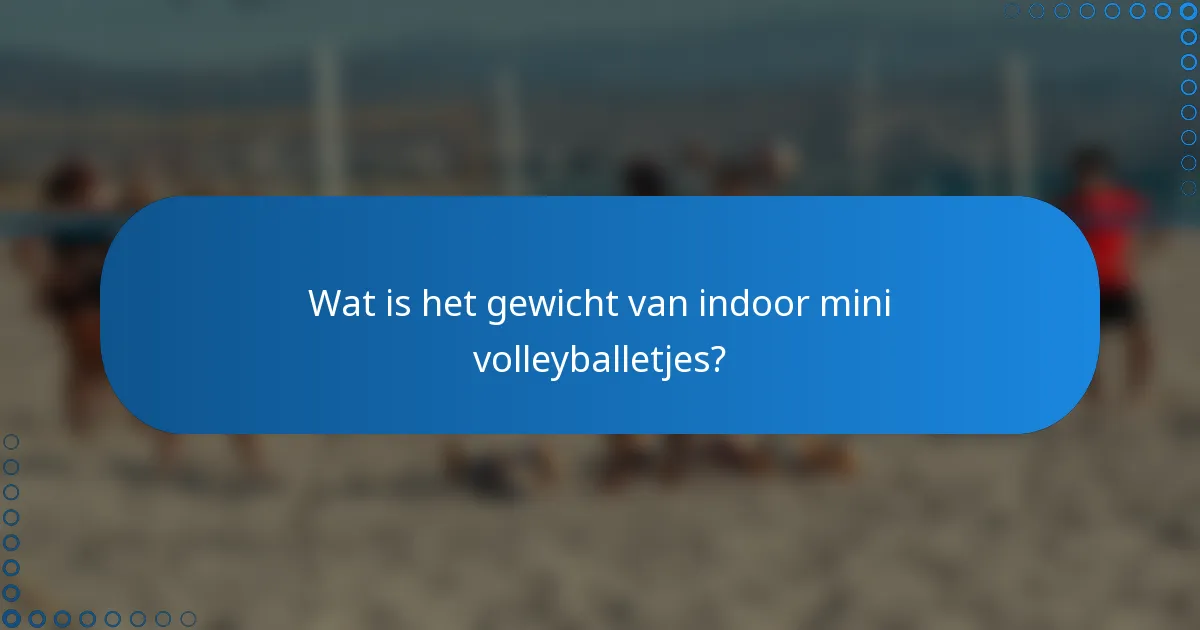 Wat is het gewicht van indoor mini volleyballetjes?