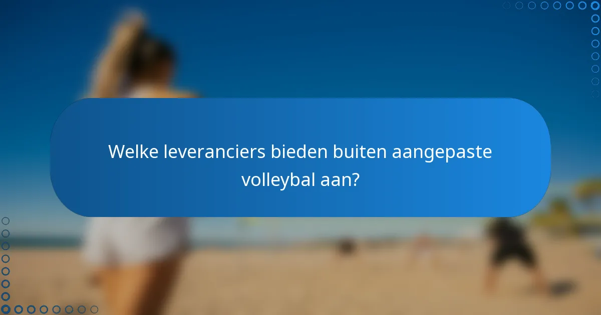 Welke leveranciers bieden buiten aangepaste volleybal aan?