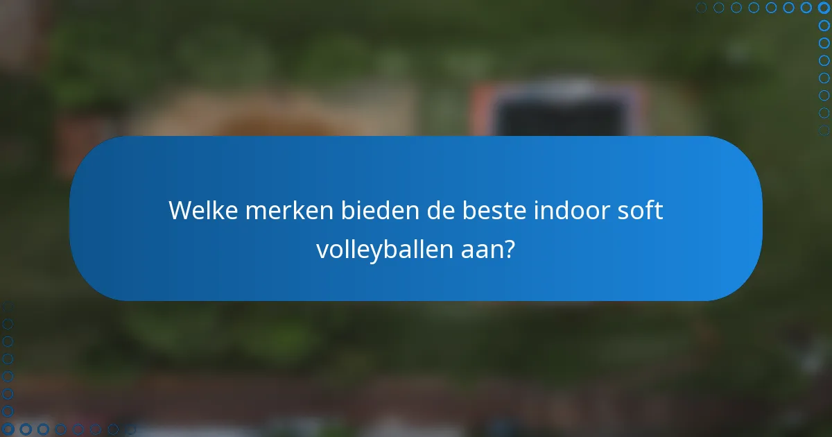 Welke merken bieden de beste indoor soft volleyballen aan?