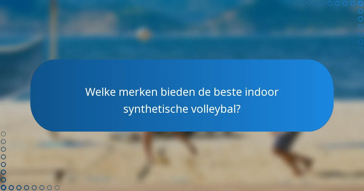 Welke merken bieden de beste indoor synthetische volleybal?