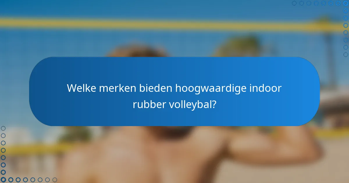 Welke merken bieden hoogwaardige indoor rubber volleybal?