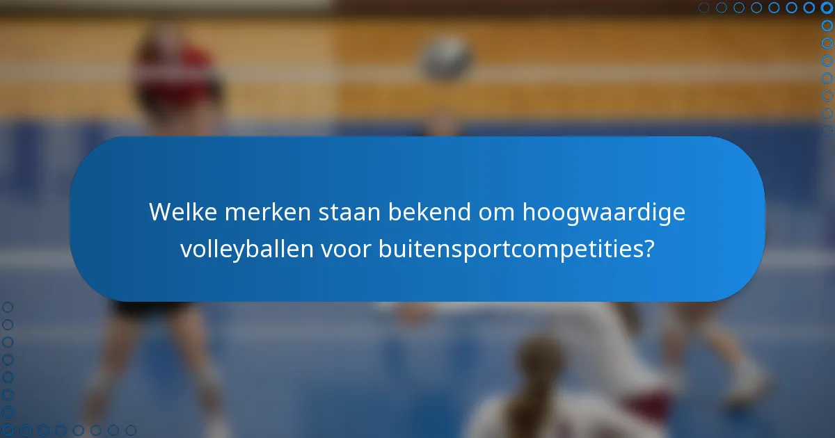 Welke merken staan bekend om hoogwaardige volleyballen voor buitensportcompetities?